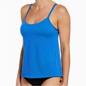 Nike Swim Racerback Blue Perforated Tankini Top Size Large